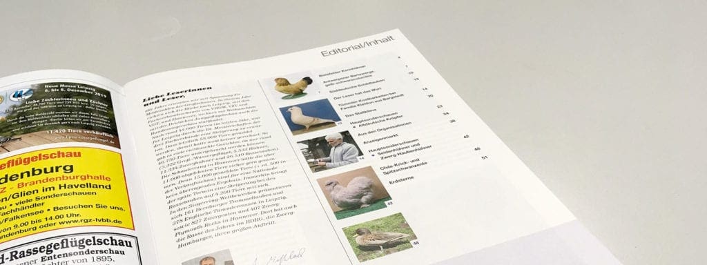 Bild Inhaltsverzeichnis Geflügelzeitung